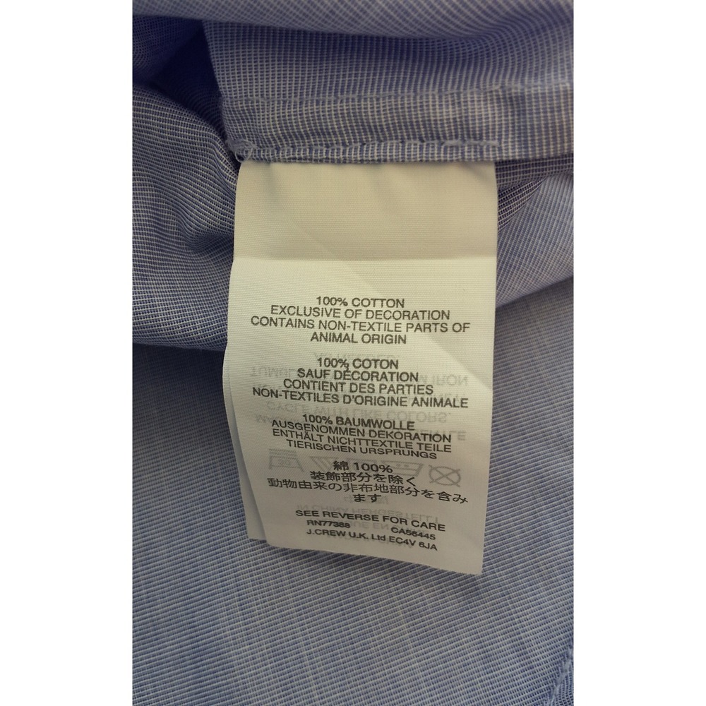 J Crew Thomas Mason Blue V Neck Tunic Shirt Womens Size‎ 10 - Picture 8 of 9